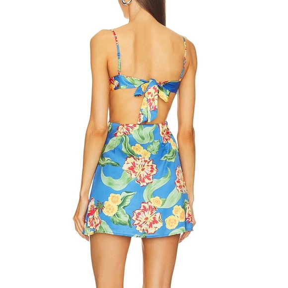 Aminah Mini Dress in Blue Floral - Picture 2 of 4